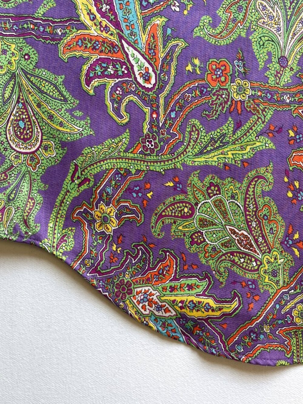 Chaps Ralph Lauren Women's Preppy Purple Paisley Cotton Button Down Shirt Large - Picture 4 of 6